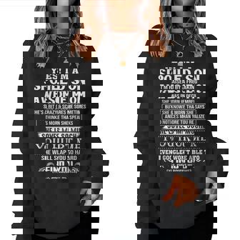 Spoiled Son I'm Raised By A Freaking Awesome Mom December Women Sweatshirt | Seseable FR