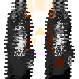 Spooky Para Crew Ghost Halloween Paraprofessional Teacher Women Sweatshirt | Seseable FR