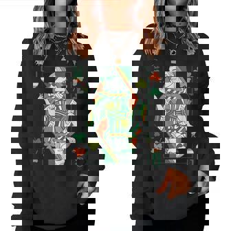 St Patrick's Day Irish Hearts Queen Playing Cards Clover Women Sweatshirt - Thegiftio