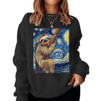 Starry Night Sloth Women Sweatshirt - Thegiftio UK