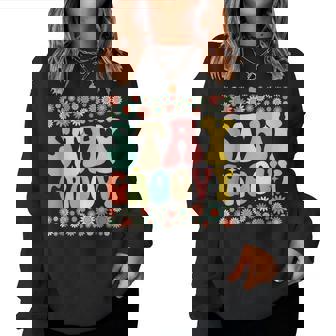 Stay Groovy Retro 70S Flower Power Vibe Women Sweatshirt - Monsterry