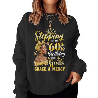 Stepping Into My 60Th Birthday Afro Woman Religious Birthday Women Sweatshirt | Seseable CA