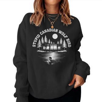 Stupid Canadian Wolf Bird Sarcastic Animal Lgbt Gay Pride Women Sweatshirt | Mazezy