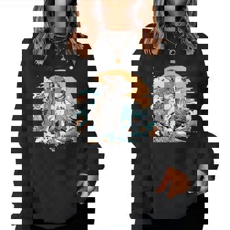 Summer Pitbull Mom Beach Fun Pitty Vibes Wave Floral Women Sweatshirt - Thegiftio