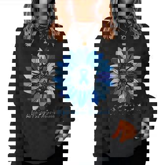 Sunflower Colon Cancer Awareness Month Women Sweatshirt - Monsterry