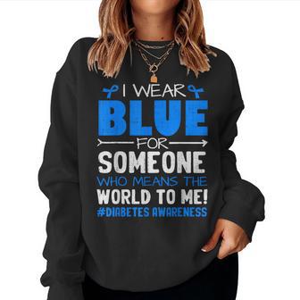 Support Type 1 Diabetes Awareness T1d Ribbon Blue Women Women Sweatshirt - Thegiftio UK