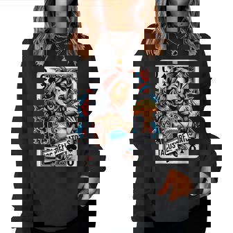 Tacos Before Vatos Mexican Latina Chicana Pin-Up Girl Tattoo Women Sweatshirt | Mazezy