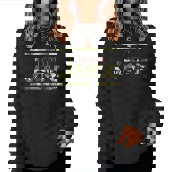 Team Jesus Christian Camo Camouflage Army Women Sweatshirt | Mazezy