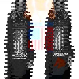 Thank You Veterans American Flag Patriotic Women Women Sweatshirt - Monsterry