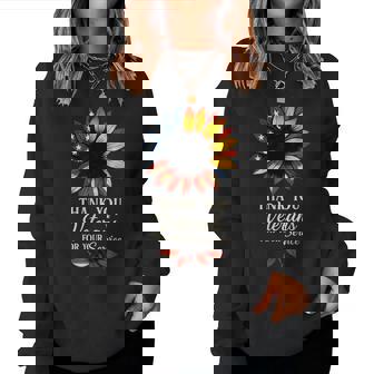 Thank You Veterans Sunflower Military Veterans Day Tribute Women Sweatshirt - Thegiftio