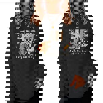 Thankful For My Little Turkeys Thanksgiving Teacher Women Sweatshirt | Mazezy