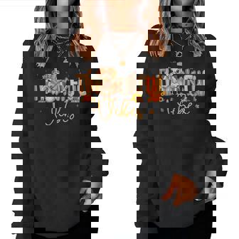 Thankful Vibes Cute Turkey Happy Thanksgiving Girls Women Sweatshirt | Mazezy