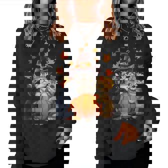 Thanksgiving Kittens And Pumpkin Cats Lover Fall Women Sweatshirt - Monsterry