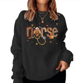 Thanksgiving Nurse Girls Turkey Fall Scrub Top Women Sweatshirt - Thegiftio