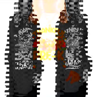 Thanksgiving Thankful My Pre-K Turkeys Pre K Teacher Student Women Sweatshirt - Seseable