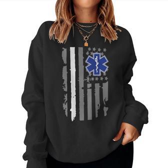 Thin White Line Proud Ems Emt Paramedic Nurse Medical Crew Women Sweatshirt - Thegiftio UK