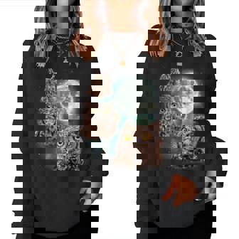 Three Owls Hoot At The Moon Owl Lovers Night Bird Parody Women Sweatshirt - Thegiftio