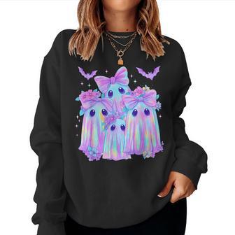 Tie Dye Galaxy Ghost Pumpkin Halloween Neon Ghost Girl Women Women Sweatshirt - Thegiftio UK