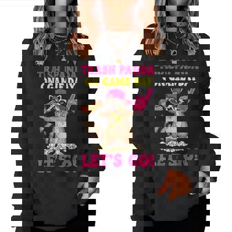 Trash Panda On Game Day Vibes Retro Baseball Raccoon Hotdog Women Sweatshirt - Monsterry