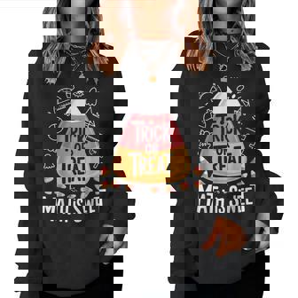 Trick Or Treat Math Is Sweet Spooky Halloween Teacher Women Sweatshirt - Thegiftio