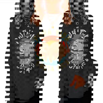 Tropical Sunset Nature Sloth Costa Rica Pura Vida Beach Women Sweatshirt - Monsterry