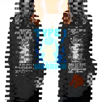 Type 1 Diabetes Cute Unicorn Warrior Boys Girls T1d Diabetic Women Sweatshirt | Seseable FR