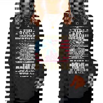 Never Underestimate A Woman With A Dd-214 Usa Veteran Women Sweatshirt | Mazezy