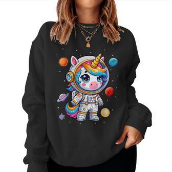 Unicorn Astronaut Cute Space Suit Galaxy Planet Girls Women Sweatshirt - Thegiftio UK