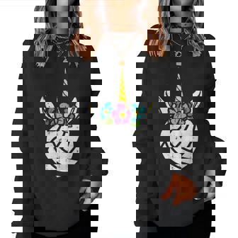 Unicorn Head Pallavolo Carinoport Giocatore Donne Ragazze Bambini Women Sweatshirt - Novitaregali