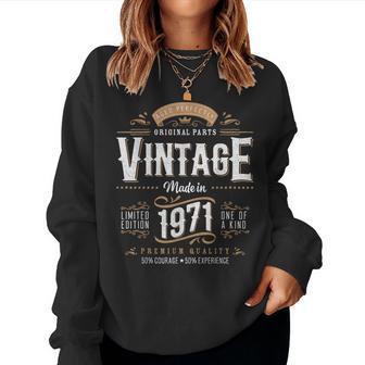 Vintage 1971 Label 55Th Birthday 55 Year Old Women Sweatshirt - Monsterry