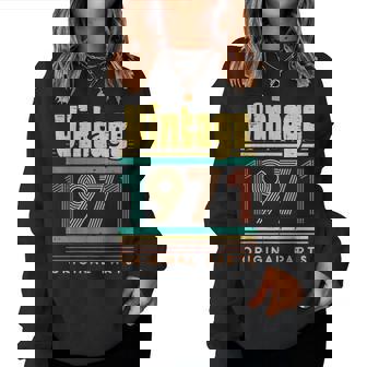 Vintage 1971 Original Retro 50 Aniversario Papá Mama Regalo Sudadera Mujer - Regaloses