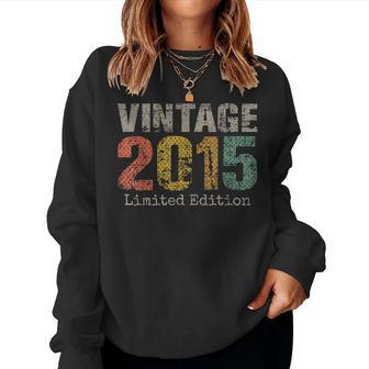 Vintage 2015 Text 11Th Birthday Boy Girl 11 Year Old Women Sweatshirt - Thegiftio UK