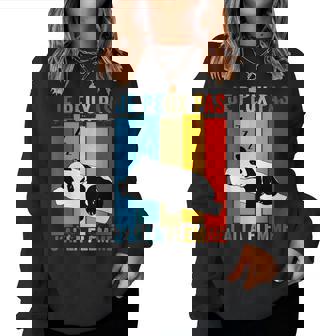 Vintage Je Peux Pas J'ai La Flemme Cadeau Drôle Panda Sweat-shirt pour femme - Cadeauxyz