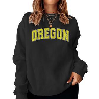 Vintage Oregon Or Oregon Or Classic Retro Yellow Women Sweatshirt - Thegiftio