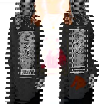 Vintage The Wrestling Mom Tarot Card Skeleton Mama Mom Women Sweatshirt | Seseable FR