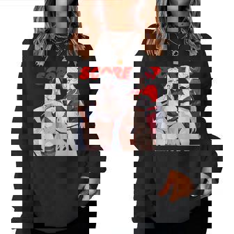 Waifu Sexy Anime Girl Glasses Horns Japanese Style Women Sweatshirt - Monsterry