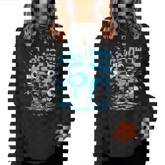 I Was 6 Now I'm 7 67 7歳の誕生日 女の子 男の子 レディーススウェットシャツ - Kawaiitshirt