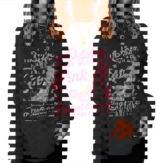 We Wear Pink October Shoes Breast Cancer Awareness Women Sweatshirt | Mazezy