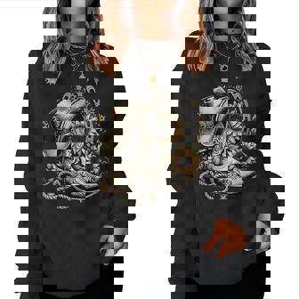 Western Cowboy Boot Horseshoe Sunflower Rope Cowgirl Country Small Black Women Sweatshirt - Thegiftio