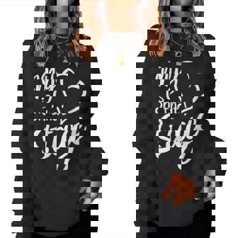 Women's My Heart Is On That Stage Dance Mom Music Dad School Play Women Sweatshirt - Thegiftio