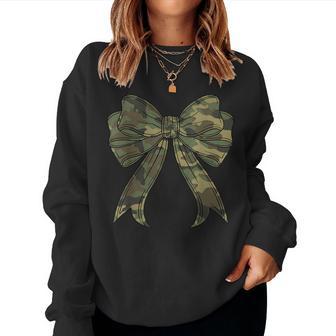 Woodland Camouflage Camo Coquette Bow Hunting For Girl Women Sweatshirt - Thegiftio UK