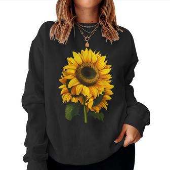 Yellow Sunflower Floral Watercolor Positivity Women Sweatshirt - Thegiftio UK