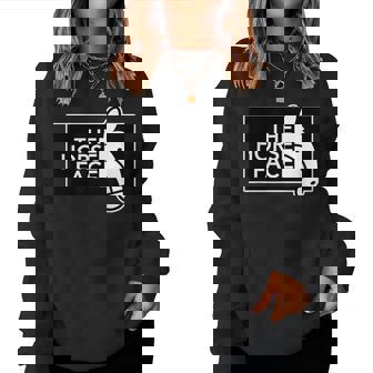 ザ・ホース・フェイス The Horse Face 午年 馬【十二支 干支】2026年 ブランド パロディ レディーススウェットシャツ - Kawaiitshirt