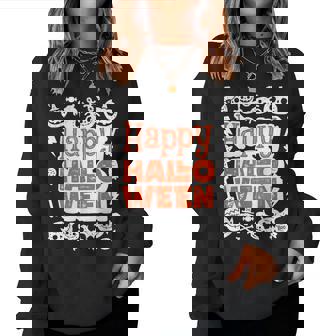 ハッピーハロウィン 子供 大人 男性 女性 キュート ビンテージ レディーススウェットシャツ - Kawaiitshirt