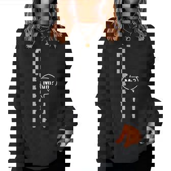 バスフルートとピッコロフルートのミーム 面白いフルートママ Flute Mum Humour レディーススウェットシャツ - Kawaiitshirt