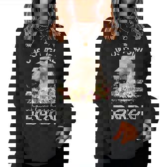 ボルゾイシャツ犬ギフト彼女を愛する女の子だけボルゾイ レディーススウェットシャツ - Kawaiitshirt