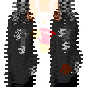 千葉県ご当地キャラと落花生 長袖tシャツ レディーススウェットシャツ - Kawaiitshirt