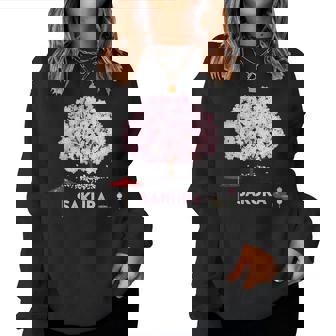 和 桜 シャツ ピンク 桜 花 木 花見 レディーススウェットシャツ - Kawaiitshirt