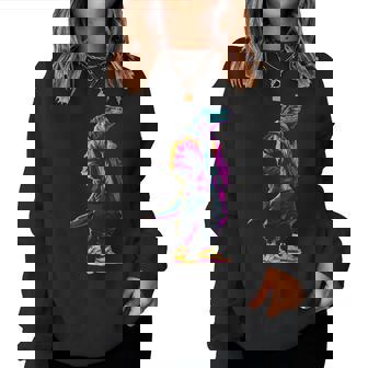 恐竜 漫画 かわいい かわいい かっこいい モチーフ 男性 女性 T-Rex レディーススウェットシャツ - Kawaiitshirt