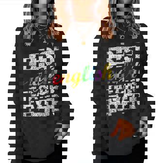 最高の英語教師 文法 クラス 男性 女性 教員 英語教師 レディーススウェットシャツ - Kawaiitshirt